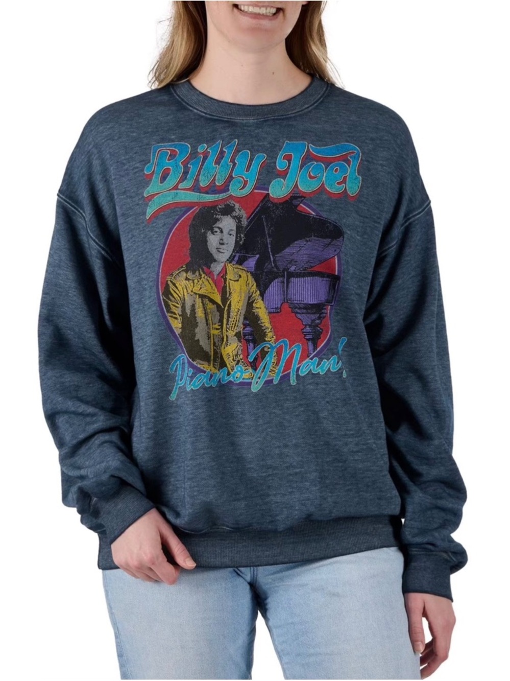 BILLY JOEL NWT Blue Crewneck Graphic Sweatshirt S